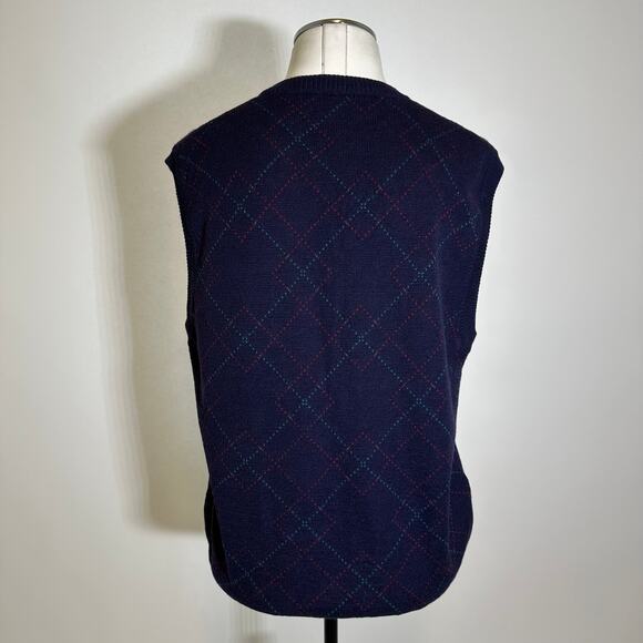 VTG Marshall Fields New Traditions 100% Wool Sweater Vest Made Italy Mens Large - Picture 4 of 7